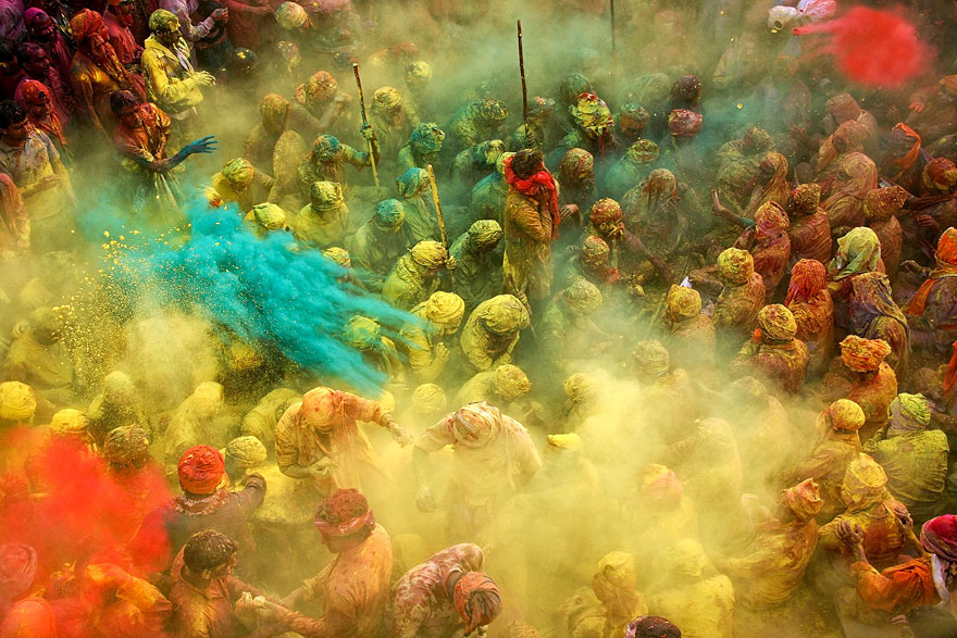 Colour throwing at Holi